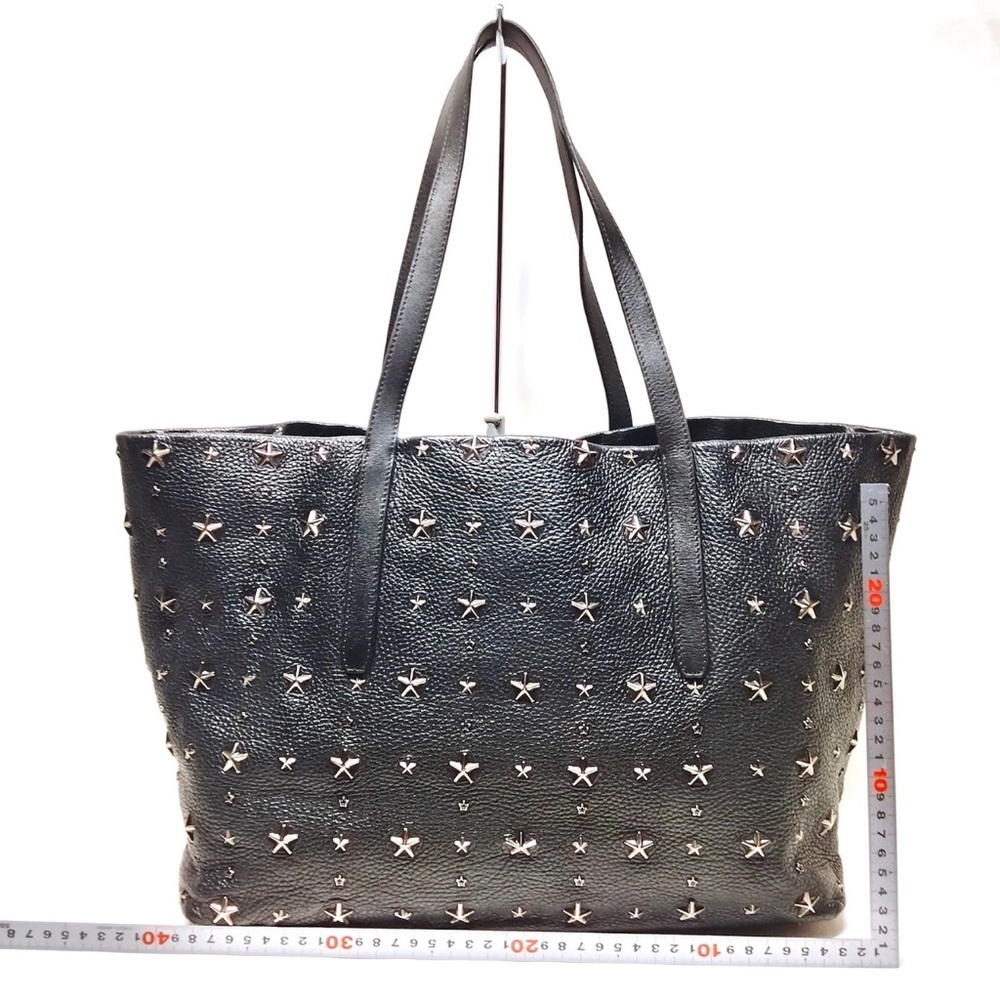 JIMMY CHOO  Studded Tote Bag  Black Leather 2863807